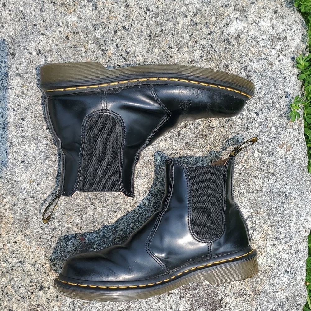 Dr. Martens 2976 YS Black Smooth Leather Chelsea Boots Size 7 - Picture 10 of 15